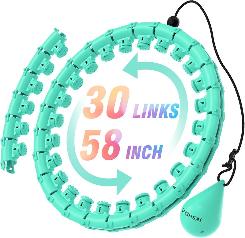 JKSHMYT Weighted Hula Circle Hoops for Adults Weight Loss, Infinity Fit Hoop Plus Size, 30 Detachable Links, Exercise Hoop for Women and Beginners - Image 1
